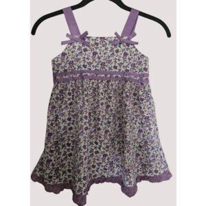 * SWEET & SOFT (Paris) Purple Floral Print Sundress Girls Size 4T